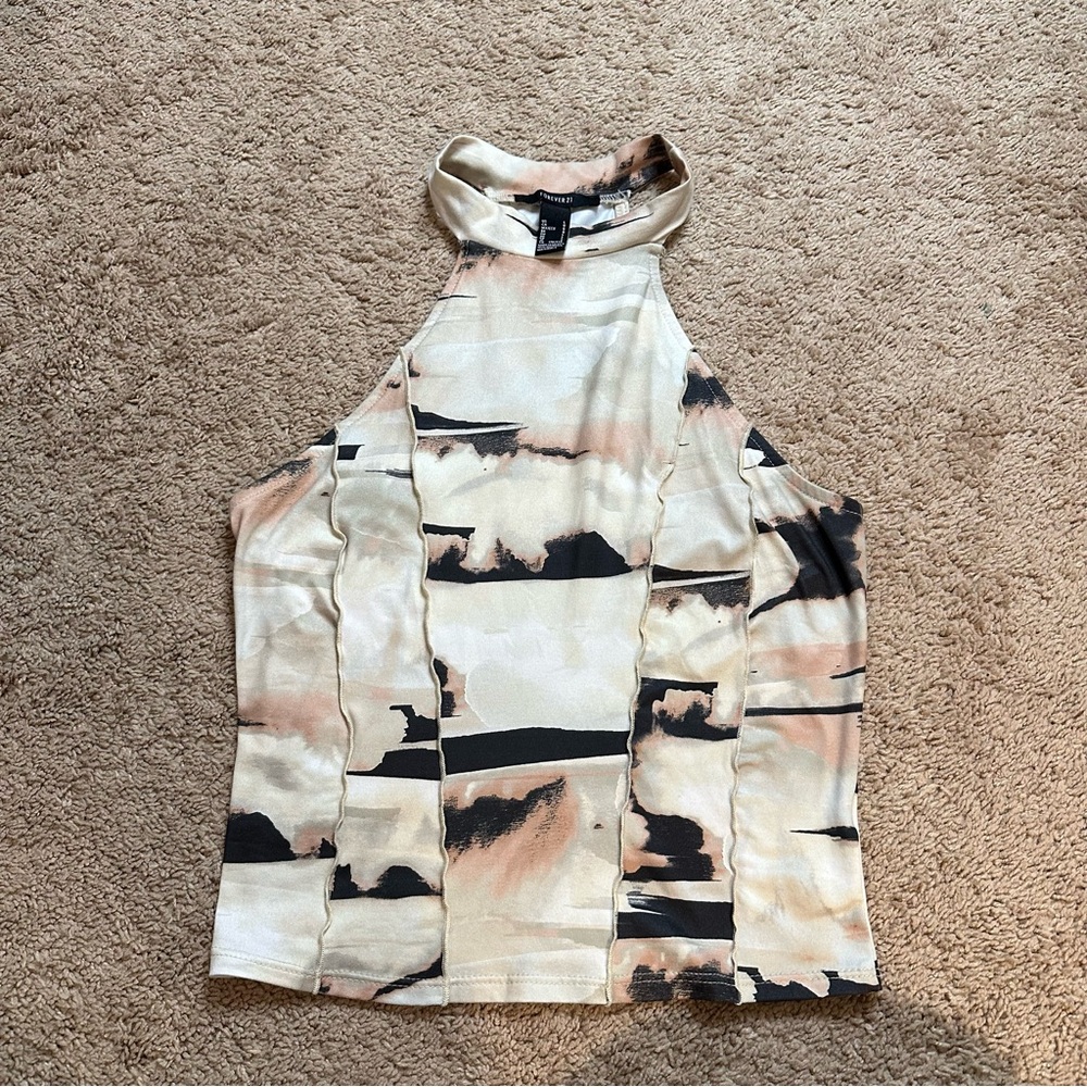 LIKE NEW Abstract Crop Top - Picture 2 of 4